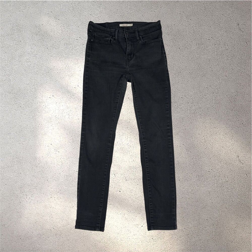 Levi's Slimming Skinny Jeans Women's 27 Gray Black Stretch Dark Wash